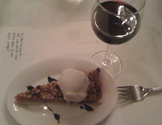 Honey and Pinenut Tart with Vanilla Gelato and Balsamic Vinegar