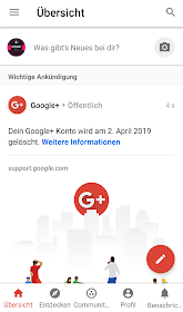 Google Plus Meldung zur Löschung des Kontos