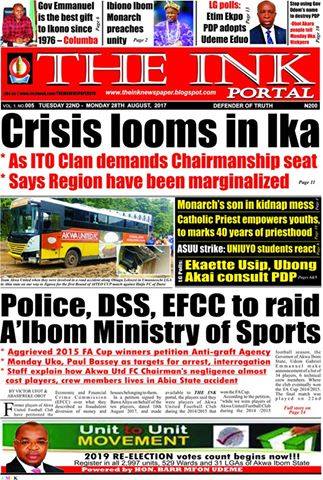 Latest Edition of THE INK NEWSPAPER, Uyo, Akwa Ibom State