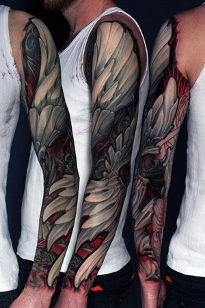 shark tattoo sleeve girlfriend Half Sleeve Tattoo