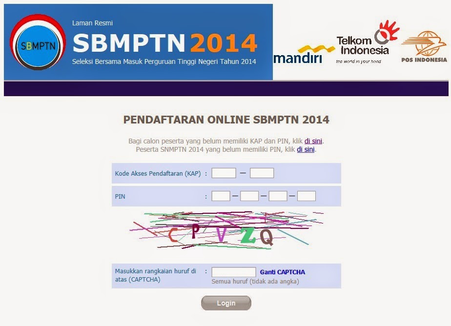 KETENTUAN PENTING PENDAFTARAN ONLINE SBMPTN 2014