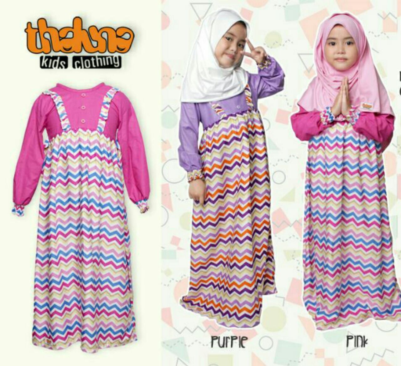 DRESS CANTIK  MOTIF ZIGZAG THALUNA WIZZY