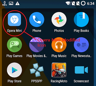 Android App with Changed Icon