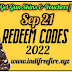  Latest Garena Free Fire Max 100% Working Redeem Codes Today - 21 September 2022 [ Get Gun Skins & Vouchers].