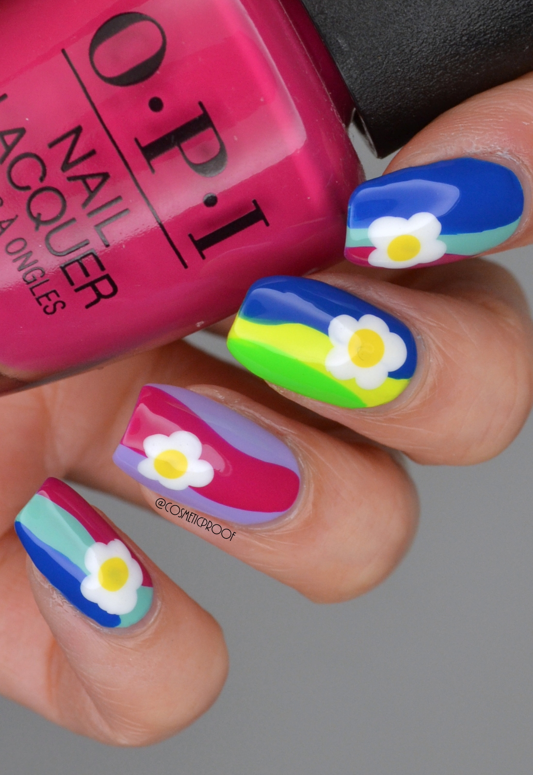 Polish Me Silly Neon Flower Nail Art Stickers