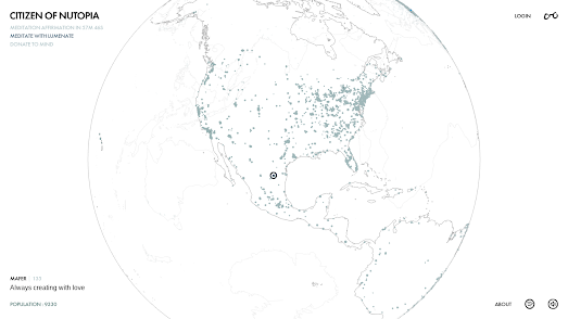 interactive map showing citizens of Nutopia around the world