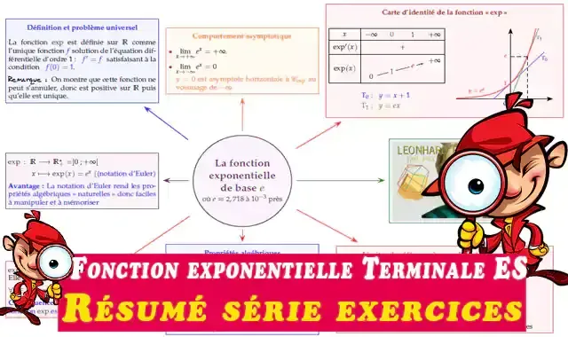 Fonction exponentielle - Résumé de cours et série d’exercices Terminale ES (Spécifique)