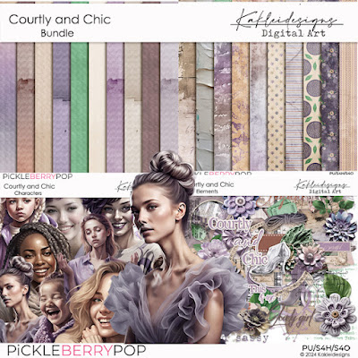 Digital Scrapbooking Bundle Courtly and Chic by Kakleidesigns