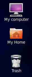 my computer, my home, trash icons on ubuntu lucid 10.04 desktop