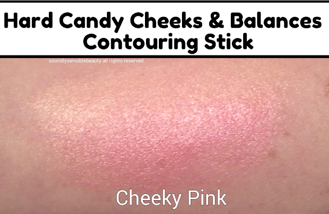 Hard Candy Highlight & Contour Duo Blush Stick Swatches of Shade Cheeky Pink