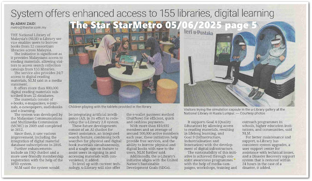 System offers enhanced access to 155 libraries, digital learning | Keratan akhbar The Star 5 June 2025
