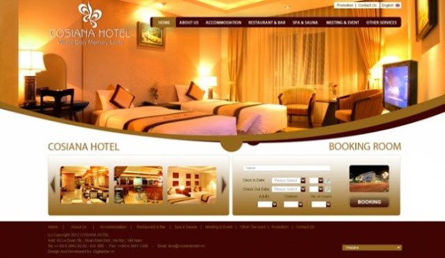 Thiết kế web khách sạn nhà hàng giá rẻ