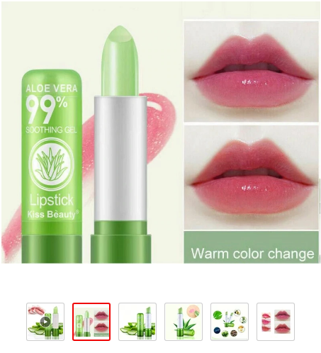  Long-Lasting Natural Aloe Vera Lipstick Color Mood Changing Long Lasting Moisturizing Lipstick Anti Aging