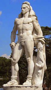 Homossexualidade na Grécia Antiga - Hércules com a pele do Leão de Nemeia - Hércules, de Silvio Canevari (1931), Stadio dei Marmi, Roma