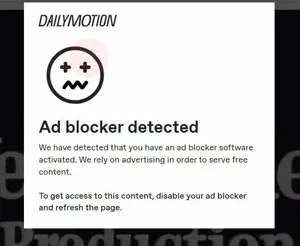 Dailymotion.com ad blocker detection