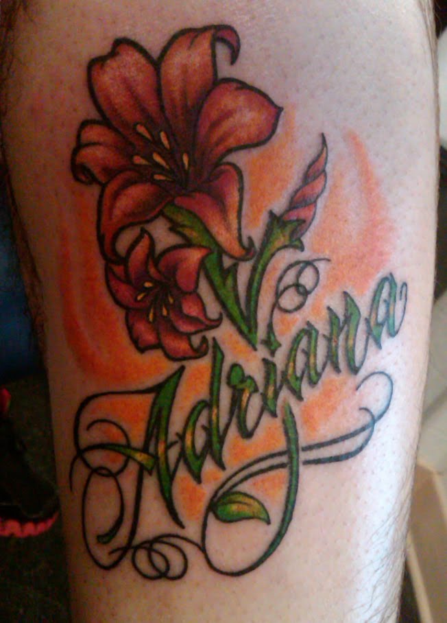 This guy wanted some lilly flowers with his daughters name involved so I 