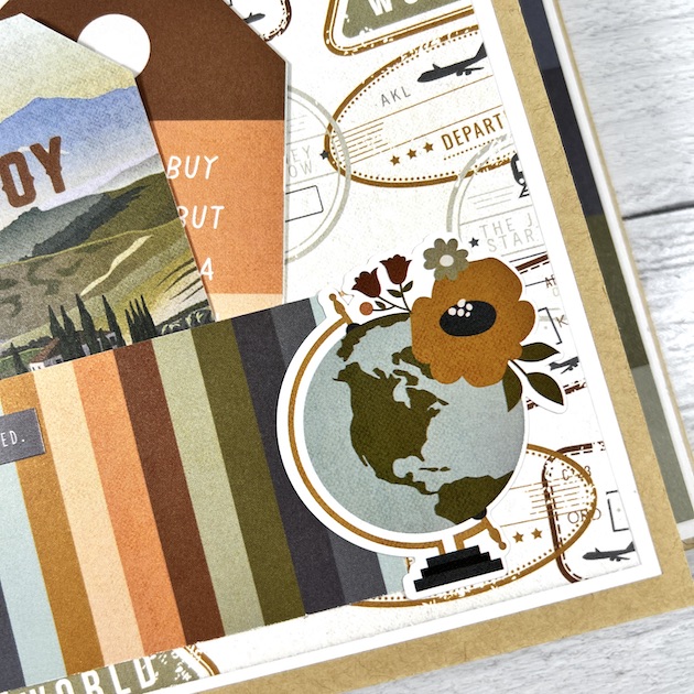 Beautiful Place Travel Scrapbook Album page with a globe