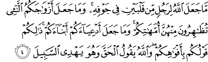 Surat Al Ahzab Ayat 4