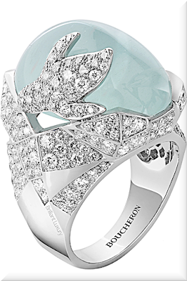 ♦Boucheron Paris Arctic Penguin aquamarine diamond ring #boucheron #jewelry #brilliantluxury