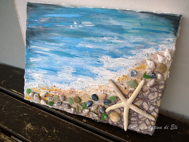 SAPORE DI MARE-spiaggia su tela tecnica mixed media