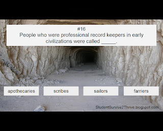People who were professional record keepers in early civilizations were called _____. Answer choices include: apothecaries, scribes, sailors, farriers
