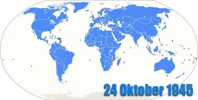 Gambar Peta yang menunjukkan anggota PBB