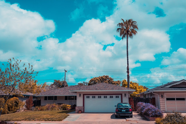 A house with a garage.