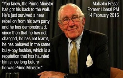 Malcom Fraser criticising Tony Abbot prime minister