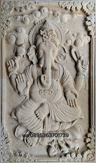 Ukiran batu alam motif ganesha