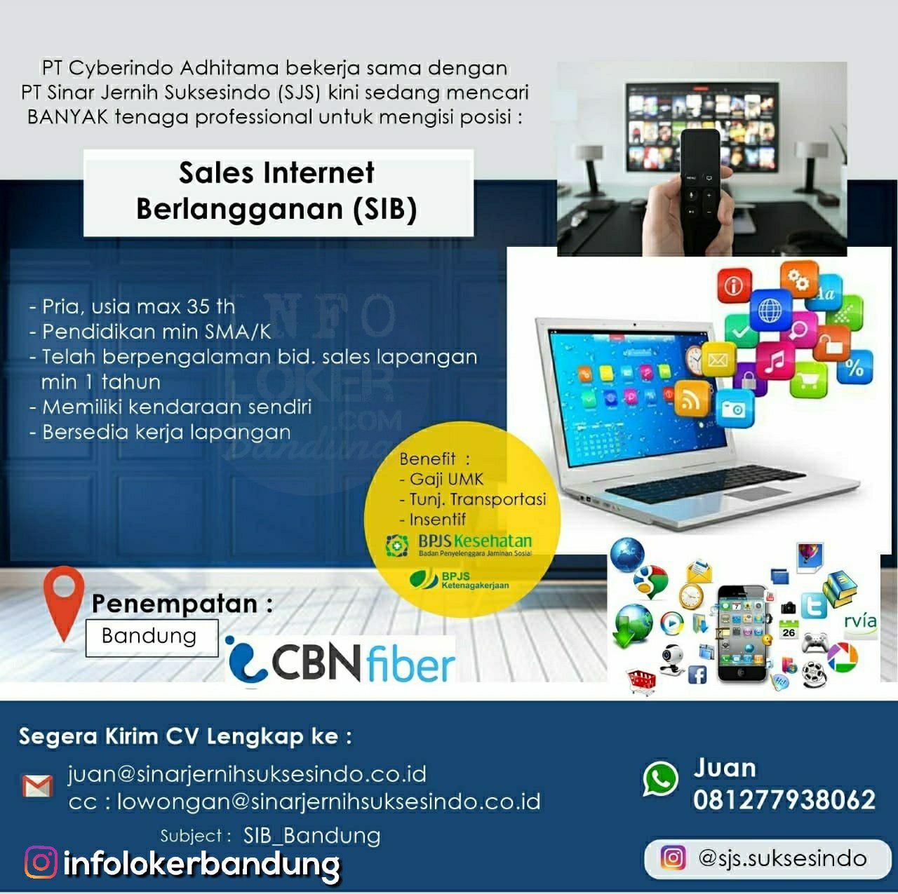 Lowongan Kerja Sebagai Sales Internet Berlangganan PT. SJS Bandung Desember 2018