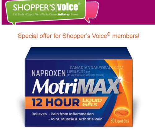 MotriMax Free Sample from Shoppers Voice