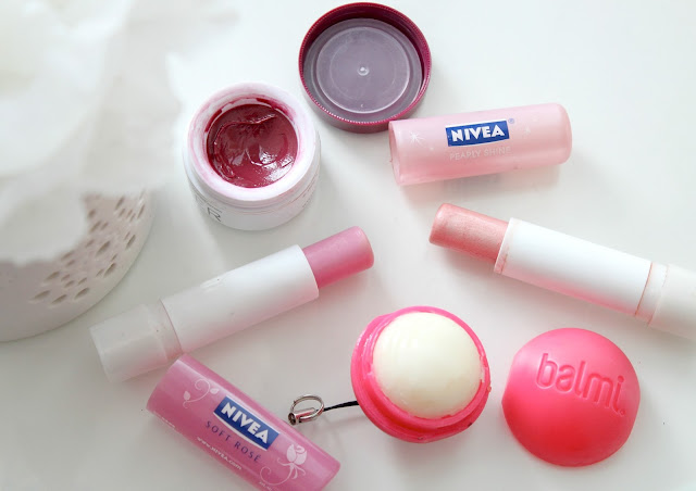 Lip Balms, Favourite Lip Balms, Balmi Lip Balm, Korres Plum Lip Butter, Nivea Lip Balms, Nivea Soft Rose Lip Balm, Nivea Pearly Shine Lip Balm, 