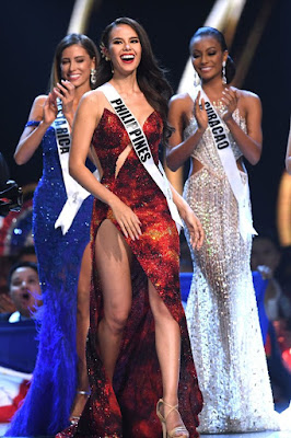 Miss Universe 2018 Catriona Gray from Philippines in joy 