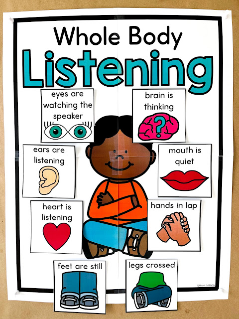 Looking for quick lessons and activities for listening and following directions?!  This unit includes listening and following directions activities, game, song, anchor chart, and more!