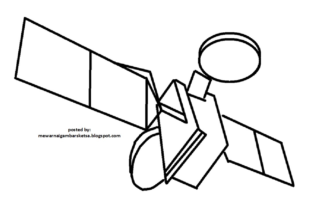  Mewarnai  Gambar  Mewarnai  Gambar  Sketsa Satelit 1