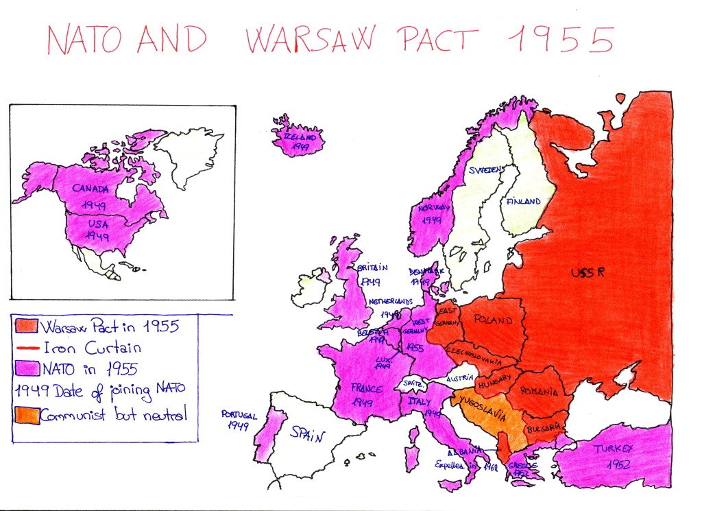 Map Of Warsaw Pact And Nato Countries