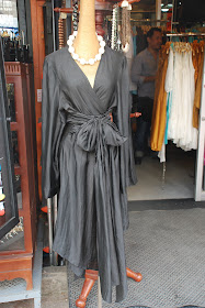 grey silk dress at Kinnaree in Bangkok's Chatuchak Market