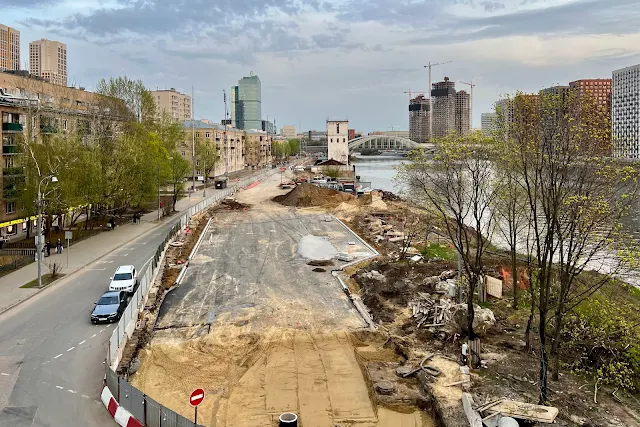 вид с Шелепихинского моста, Шелепихинская набережная, Москва-река