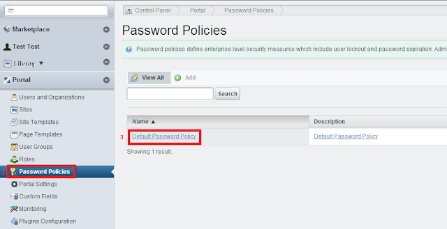 Liferay password policies