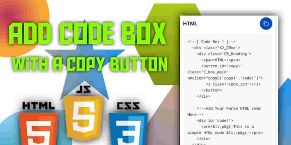 How to Add a Code box with a copy button to your Blogger website?