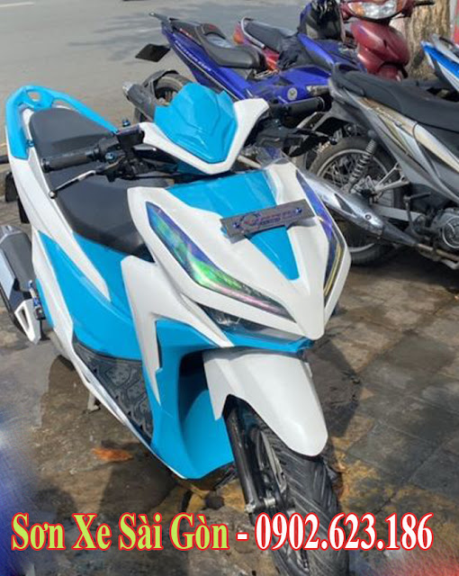 Mẫu Xe Honda Vario sơn phối màu xanh trắng cực đẹp