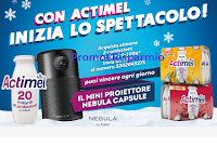 Logo Concorsi Danone ''Con Actimel inizia lo spettacolo'': vinci mini proiettori Nebula