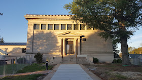 the Library on Main St in the early morning sunrise