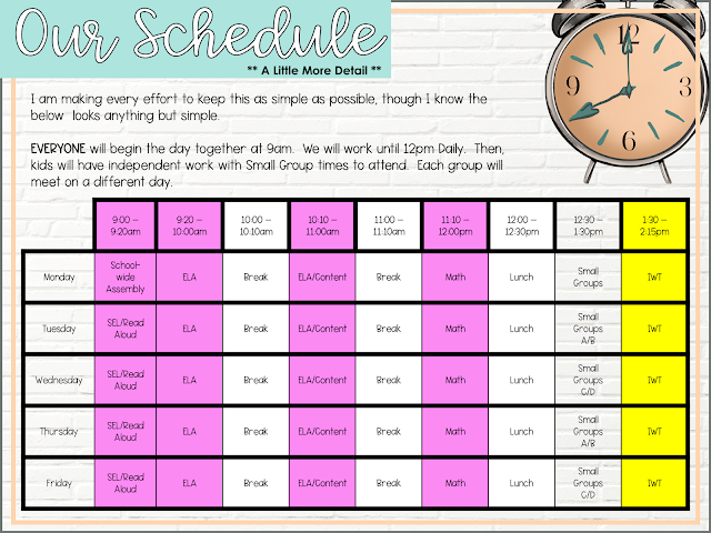 Sample Distance Learning Schedule