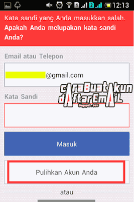 solusi lupa kata sandi facebook lewat hp