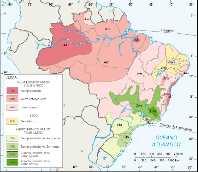 Resultado de imagem para mapa de classificações climáticas de koppen