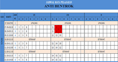 Download Aplikasi Jadwal Pelajaran Antri Bentrok 2019/2020 Format Excel