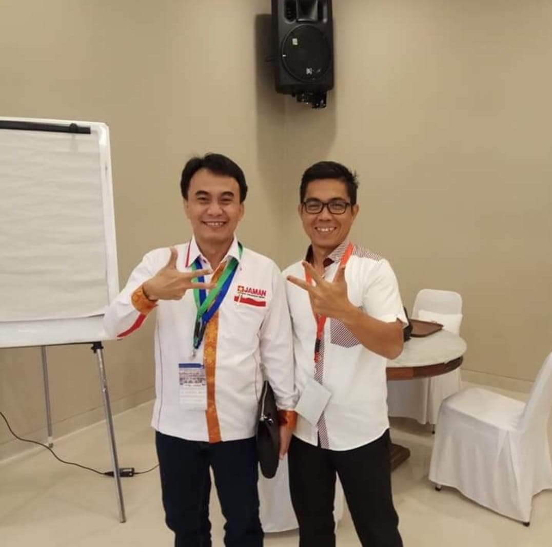 Ketua Umum DPP JAMAN, A Iwan Dwi Laksono (IDL)  bersama Edward Rais ketua Jaman Sumsel. (Poto/Ist)