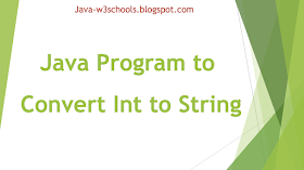 Java Program to Convert Int to String