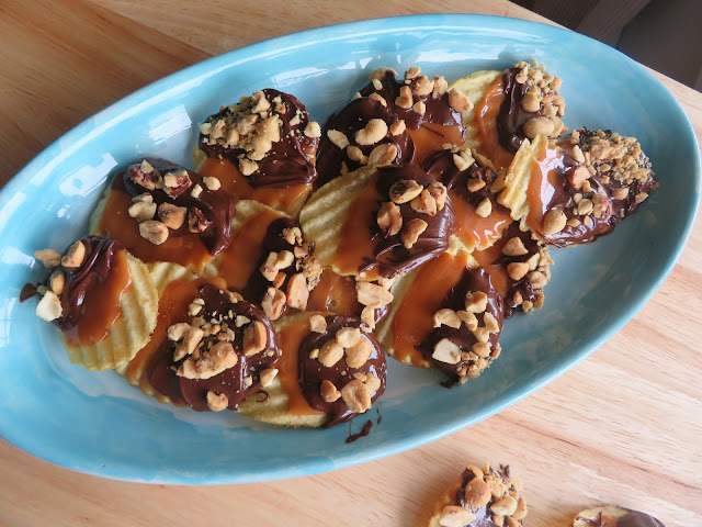 Toffee, Chocolate and Peanut Dipped Potato Chips